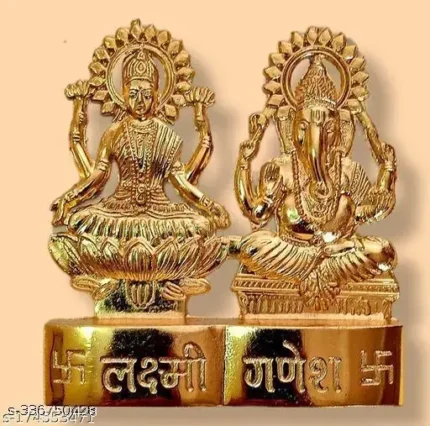 God Laxmi Ganesh Set Statue Idol Murti In Brass (4X4 Inch) Diwali Gift