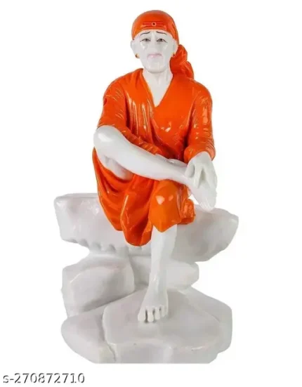 Sai Baba Idols for Car Dashboard | Saibaba Statue White (Multicolor)