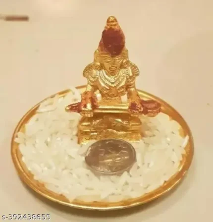 Pure Brass maata Annapurna devi statue with plate free maata & kashi vishvanath Coin