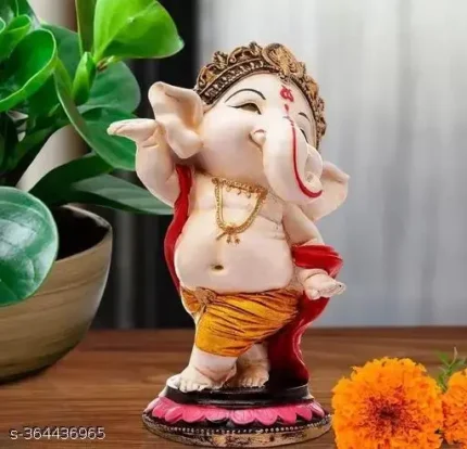 Polyresin Hindu God Idol Dancing Ganesha Statue a for Home Décor, Office, Living Room, Temple Décor Showpiece