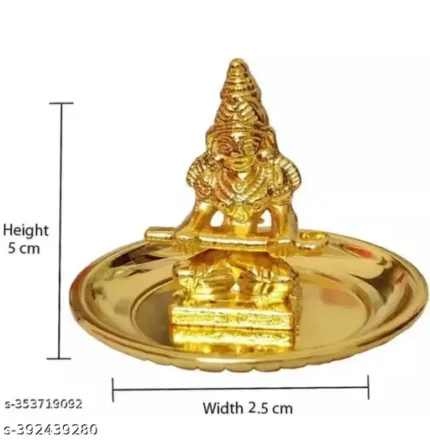 Pure Brass Handmade Maa Annapurna Devi Statue with Free Mata Plate & Kashi Vishvanath Coin - Hindu Goddess Idol | Annapurna Devi Statue | Kashi Vishvanath Coin | Hindu goddess statue | Handmade Hindu Goddess Idol