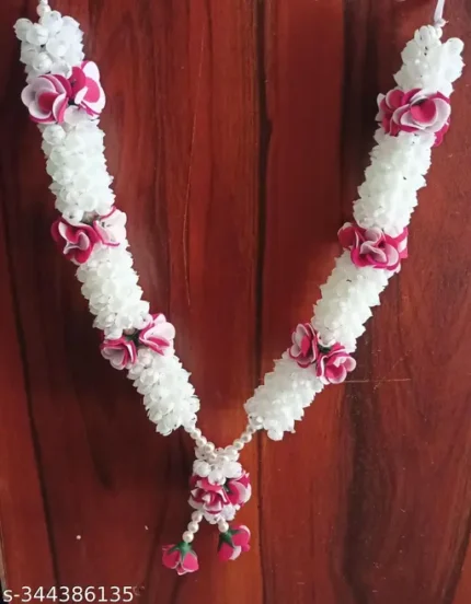 Mogra flower Mala for photo frame and God idols artificial mogra and flower Mala haar size 16 inch