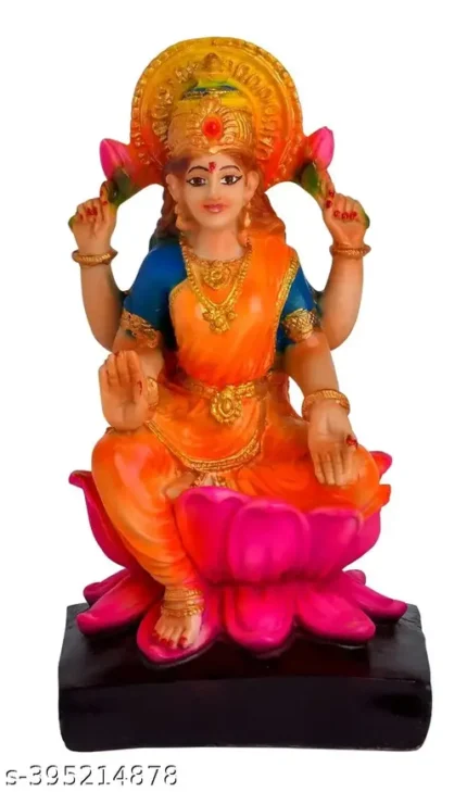 ma Lakshmi murti laxmi Devi Idol Hindu god Statue showpiece Decorative Figurine for Home Decor Gifts House Warming Pooja mandir 3x5CM