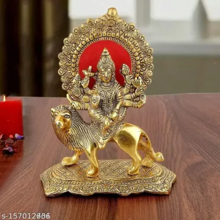 Haridwar Divine Durga Maa Murti,Shero vali ma Metal Statue for Navratri Pooja,Temple Pooja,Decor Your Home & Office,Religious Idol Gift Article,Showpiece Figurines