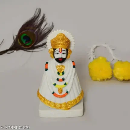 Khatu Shyam Ji Statue Shyam Baba Idol for Home Temple Gifts Office Decorative Item (White Face)