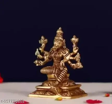 Pure brass-pital varahi Amman 8 handed statue idol Small size murti