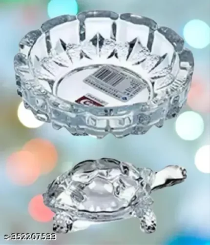 Religious Whitewhale Crystal Tortoise with Plate Feng Shui Vastu - Best Gift for Career and Luck For Laxmi Puja or Diwali Puja showpiece home decor item tabel decor showpiece for home home decoration material