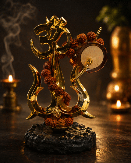 VedicMall Om Trishul Damru Rudraksha Decorative Showpiece